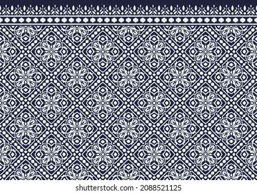 Ethnic fabric texture pattern Abstract Geometric Vector Aztec oriental illustration retro embroidery repeating ceramic tile 