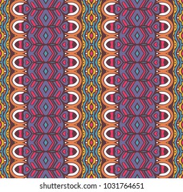 ethnic festive pattern for fabric. Abstract geometric colorful vintage seamless pattern ornamental.