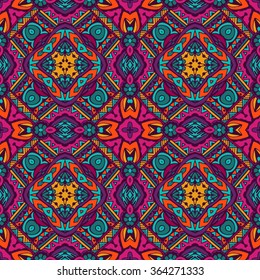 ethnic festive pattern for fabric. Abstract geometric colorful vintage seamless pattern ornamental. 
