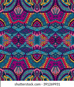 ethnic festive pattern for fabric. Abstract geometric colorful vintage seamless pattern ornamental. 