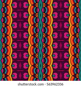 ethnic festive pattern for fabric. Abstract geometric colorful vintage seamless pattern ornamental.