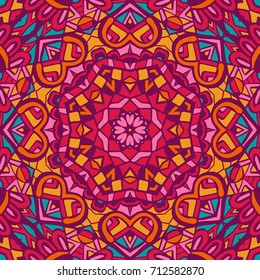 ethnic festive pattern for fabric. Abstract geometric colorful intricate seamless pattern ornamental.