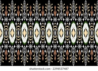 Ethnic Figure aztec embroidery style. Geometric ikat oriental traditional art pattern.Design for ethnic background,wallpaper,fashion,clothing,wrapping,fabric,element,sarong,graphic,vector illustration