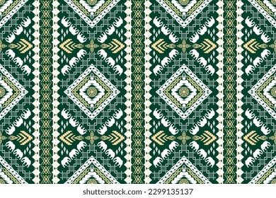 Ethnic Figure aztec embroidery style. Geometric ikat oriental traditional art pattern.Design for ethnic background,wallpaper,fashion,clothing,wrapping,fabric,element,sarong,graphic,vector illustration