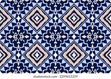 Ethnic Figure aztec embroidery style. Geometric ikat oriental traditional art pattern.Design for ethnic background,wallpaper,fashion,clothing,wrapping,fabric,element,sarong,graphic,vector illustration