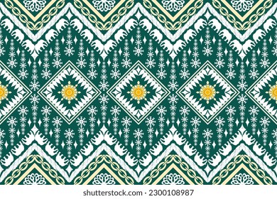 Ethnic Figure aztec embroidery style. Geometric ikat oriental traditional art pattern.Design for ethnic background,wallpaper,fashion,clothing,wrapping,fabric,element,sarong,graphic,vector illustration