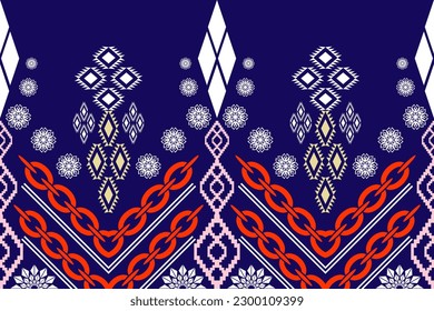 Ethnic Figure aztec embroidery style. Geometric ikat oriental traditional art pattern.Design for ethnic background,wallpaper,fashion,clothing,wrapping,fabric,element,sarong,graphic,vector illustration