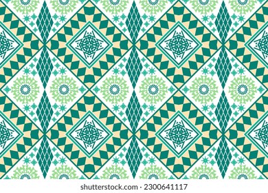 Ethnic Figure aztec embroidery style. Geometric ikat oriental traditional art pattern.Design for ethnic background,wallpaper,fashion,clothing,wrapping,fabric,element,sarong,graphic,vector illustration