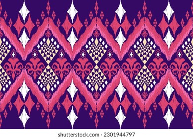Ethnic Figure aztec embroidery style. Geometric ikat oriental traditional art pattern.Design for ethnic background,wallpaper,fashion,clothing,wrapping,fabric,element,sarong,graphic,vector illustration