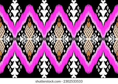 Ethnic Figure aztec embroidery style. Geometric ikat oriental traditional art pattern.Design for ethnic background,wallpaper,fashion,clothing,wrapping,fabric,element,sarong,graphic,vector illustration