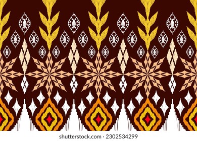 Ethnic Figure aztec embroidery style. Geometric ikat oriental traditional art pattern.Design for ethnic background,wallpaper,fashion,clothing,wrapping,fabric,element,sarong,graphic,vector illustration