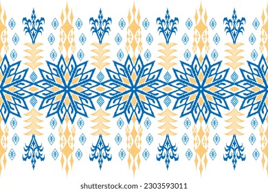 Ethnic Figure aztec embroidery style. Geometric ikat oriental traditional art pattern.Design for ethnic background,wallpaper,fashion,clothing,wrapping,fabric,element,sarong,graphic,vector illustration