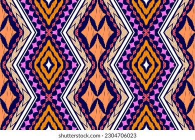 Ethnic Figure aztec embroidery style. Geometric ikat oriental traditional art pattern.Design for ethnic background,wallpaper,fashion,clothing,wrapping,fabric,element,sarong,graphic,vector illustration