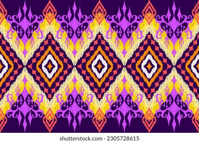 Ethnic Figure aztec embroidery style. Geometric ikat oriental traditional art pattern.Design for ethnic background,wallpaper,fashion,clothing,wrapping,fabric,element,sarong,graphic,vector illustration