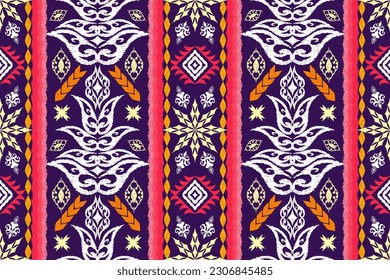 Ethnic Figure aztec embroidery style. Geometric ikat oriental traditional art pattern.Design for ethnic background,wallpaper,fashion,clothing,wrapping,fabric,element,sarong,graphic,vector illustration