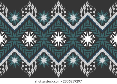 Ethnic Figure aztec embroidery style. Geometric ikat oriental traditional art pattern.Design for ethnic background,wallpaper,fashion,clothing,wrapping,fabric,element,sarong,graphic,vector illustration