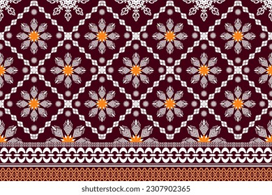 Ethnic Figure aztec embroidery style. Geometric ikat oriental traditional art pattern.Design for ethnic background,wallpaper,fashion,clothing,wrapping,fabric,element,sarong,graphic,vector illustration