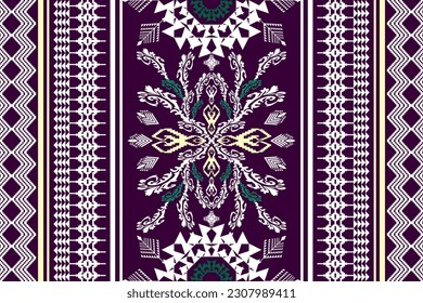 Ethnic Figure aztec embroidery style. Geometric ikat oriental traditional art pattern.Design for ethnic background,wallpaper,fashion,clothing,wrapping,fabric,element,sarong,graphic,vector illustration