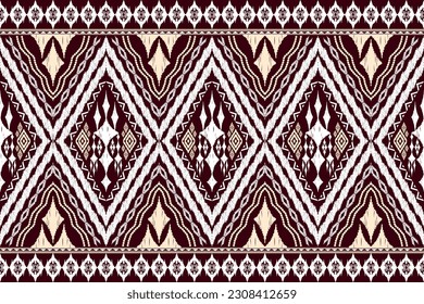 Ethnic Figure aztec embroidery style. Geometric ikat oriental traditional art pattern.Design for ethnic background,wallpaper,fashion,clothing,wrapping,fabric,element,sarong,graphic,vector illustration