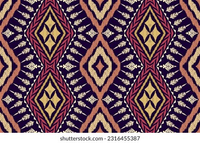 Ethnic Figure aztec embroidery style. Geometric ikat oriental traditional art pattern.Design for ethnic background,wallpaper,fashion,clothing,wrapping,fabric,element,sarong,graphic,vector illustration