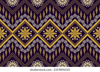 Ethnic Figure aztec embroidery style. Geometric ikat oriental traditional art pattern.Design for ethnic background,wallpaper,fashion,clothing,wrapping,fabric,element,sarong,graphic,vector illustration
