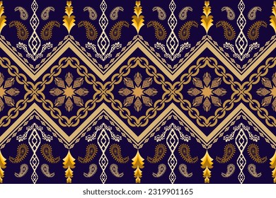 Ethnic Figure aztec embroidery style. Geometric ikat oriental traditional art pattern.Design for ethnic background,wallpaper,fashion,clothing,wrapping,fabric,element,sarong,graphic,vector illustration