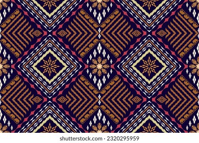 Ethnic Figure aztec embroidery style. Geometric ikat oriental traditional art pattern.Design for ethnic background,wallpaper,fashion,clothing,wrapping,fabric,element,sarong,graphic,vector illustration