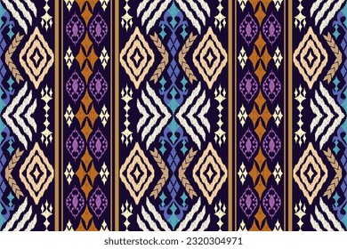 Ethnic Figure aztec embroidery style. Geometric ikat oriental traditional art pattern.Design for ethnic background,wallpaper,fashion,clothing,wrapping,fabric,element,sarong,graphic,vector illustration