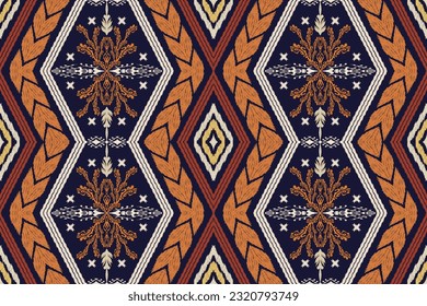 Ethnic Figure aztec embroidery style. Geometric ikat oriental traditional art pattern.Design for ethnic background,wallpaper,fashion,clothing,wrapping,fabric,element,sarong,graphic,vector illustration