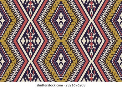 Ethnic Figure aztec embroidery style. Geometric ikat oriental traditional art pattern.Design for ethnic background,wallpaper,fashion,clothing,wrapping,fabric,element,sarong,graphic,vector illustration