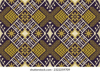 Ethnic Figure aztec embroidery style. Geometric ikat oriental traditional art pattern.Design for ethnic background,wallpaper,fashion,clothing,wrapping,fabric,element,sarong,graphic,vector illustration