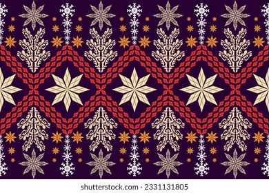 Ethnic Figure aztec embroidery style. Geometric ikat oriental traditional art pattern.Design for ethnic background,wallpaper,fashion,clothing,wrapping,fabric,element,sarong,graphic,vector illustration
