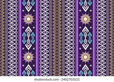 Ethnic Figure aztec embroidery style. Geometric ikat oriental traditional art pattern.Design for ethnic background,wallpaper,fashion,clothing,wrapping,fabric,element,sarong,graphic,vector illustration
