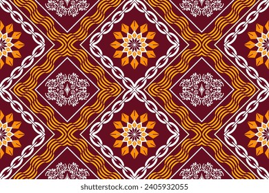 Ethnic Figure aztec embroidery style. Geometric ikat oriental traditional art pattern.Design for ethnic background,wallpaper,fashion,clothing,wrapping,fabric,element,sarong,graphic,vector illustration