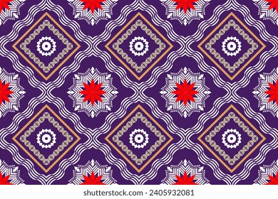 Ethnic Figure aztec embroidery style. Geometric ikat oriental traditional art pattern.Design for ethnic background,wallpaper,fashion,clothing,wrapping,fabric,element,sarong,graphic,vector illustration