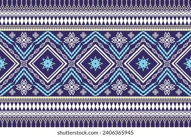 Ethnic Figure aztec embroidery style. Geometric ikat oriental traditional art pattern.Design for ethnic background,wallpaper,fashion,clothing,wrapping,fabric,element,sarong,graphic,vector illustration