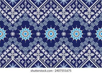 Ethnic Figure aztec embroidery style. Geometric ikat oriental traditional art pattern.Design for ethnic background,wallpaper,fashion,clothing,wrapping,fabric,element,sarong,graphic,vector illustration