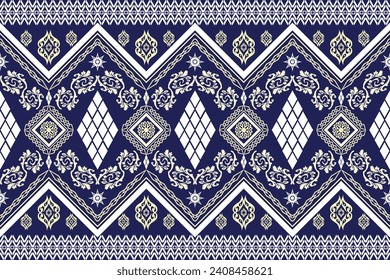 Ethnic Figure aztec embroidery style. Geometric ikat oriental traditional art pattern.Design for ethnic background,wallpaper,fashion,clothing,wrapping,fabric,element,sarong,graphic,vector illustration