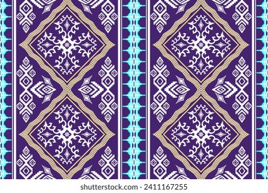 Ethnic Figure aztec embroidery style. Geometric ikat oriental traditional art pattern.Design for ethnic background,wallpaper,fashion,clothing,wrapping,fabric,element,sarong,graphic,vector illustration