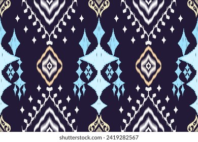 Ethnic Figure aztec embroidery style. Geometric ikat oriental traditional art pattern.Design for ethnic background,wallpaper,fashion,clothing,wrapping,fabric,element,sarong,graphic,vector illustration