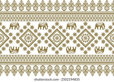 Ethnic Figure aztec embroidery style.Geometric ikat oriental traditional art pattern.Design for ethnic background,wallpaper,fashion,clothing,wrapping,fabric,element,sarong,graphic,vector illustration.