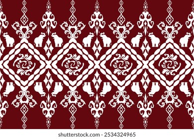 Ethnic Figure aztec embroidery style.Geometric ikat oriental traditional art pattern.Design for ethnic background,wallpaper,fashion,clothing,wrapping,fabric,element,sarong,graphic,vector illustration.