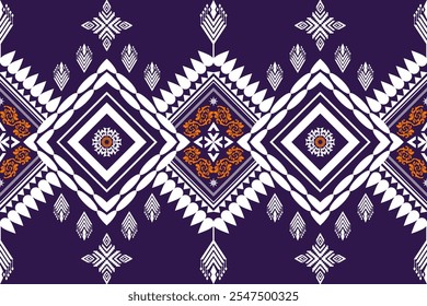 Ethnic Figure aztec embroidery style.Geometric ikat oriental traditional art pattern.Design for ethnic background,wallpaper,fashion,clothing,wrapping,fabric,element,sarong,graphic,vector illustration.