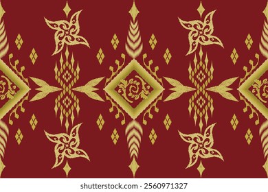 Ethnic Figure aztec embroidery style.Geometric ikat oriental traditional art pattern.Design for ethnic background,wallpaper,fashion,clothing,wrapping,fabric,element,sarong,graphic,vector illustration.