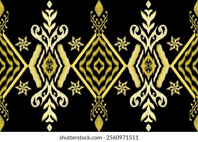 Ethnic Figure aztec embroidery style.Geometric ikat oriental traditional art pattern.Design for ethnic background,wallpaper,fashion,clothing,wrapping,fabric,element,sarong,graphic,vector illustration.