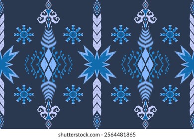 Ethnic Figure aztec embroidery style.Geometric ikat oriental traditional art pattern.Design for ethnic background,wallpaper,fashion,clothing,wrapping,fabric,element,sarong,graphic,vector illustration.