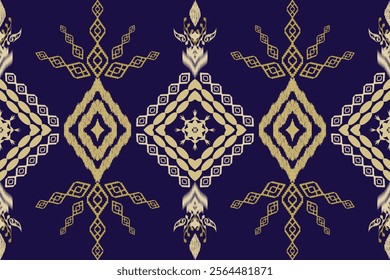 Ethnic Figure aztec embroidery style.Geometric ikat oriental traditional art pattern.Design for ethnic background,wallpaper,fashion,clothing,wrapping,fabric,element,sarong,graphic,vector illustration.