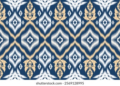 Ethnic Figure aztec embroidery style.Geometric ikat oriental traditional art pattern.Design for ethnic background,wallpaper,fashion,clothing,wrapping,fabric,element,sarong,graphic,vector illustration.