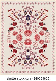 Ethnic Floral Carpet Design