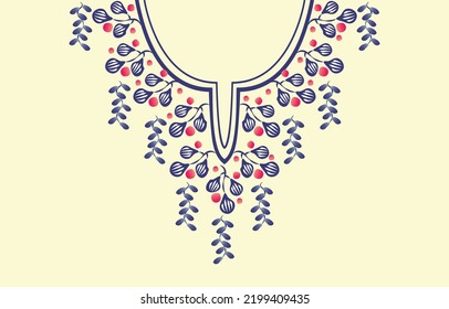 ethnic floral geometric  neckline pattern
